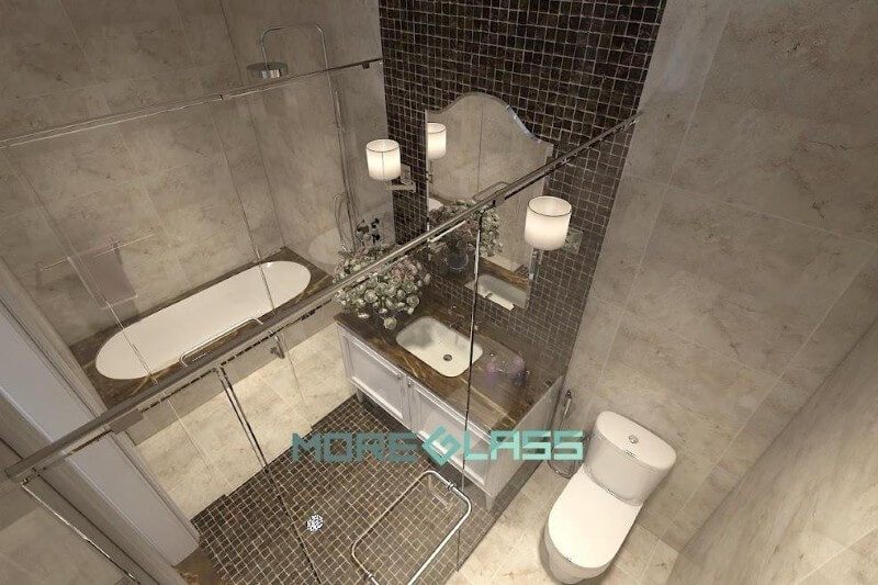 Nội thất phòng tắm vách kính được thiết kế theo phong cách tân cổ điển, sáng tạo để trang trí các căn hộ, biệt thự, nhà phố.